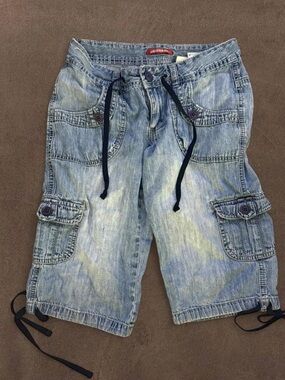 Vintage Y2K Unionbay Denim Cargo Capri Pants Size 0